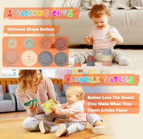 Wattne soft building blocks provide safe, squishy textures for stacking and shape recognition.