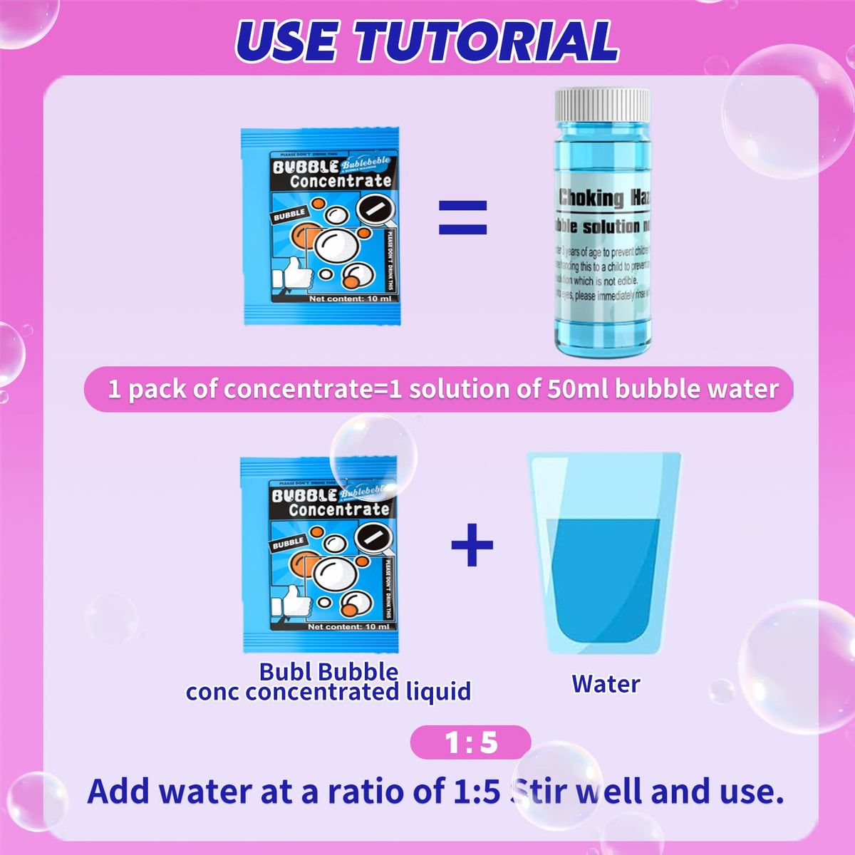 Watudou Bubble Concentrates, twenty concentrates for vibrant bubble streams.