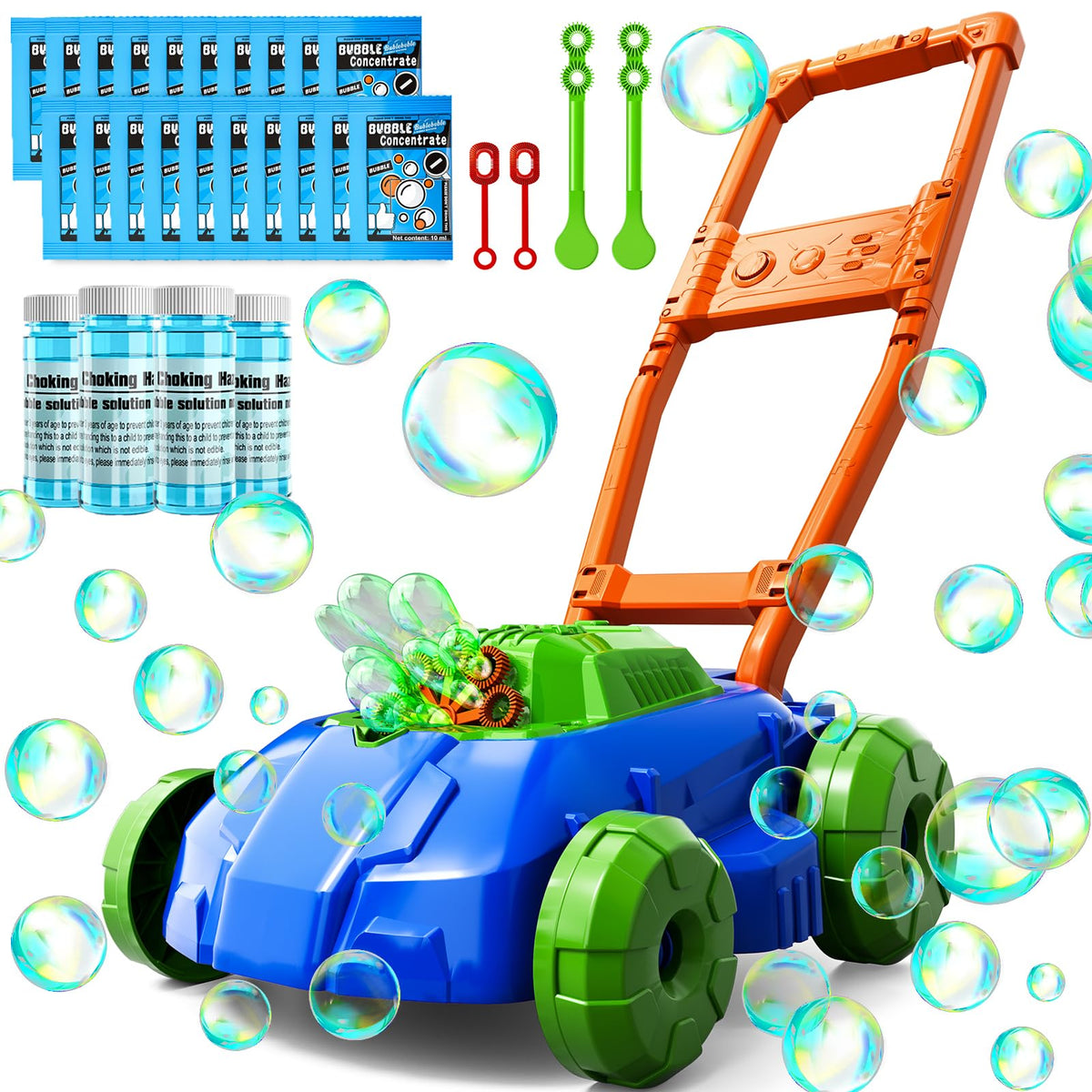 WATUDOU Bubble Lawn Mower front view ready for outdoor play.