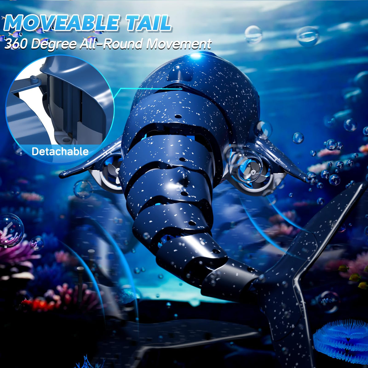 Watudou dual-motor shark delivering lifelike swimming action