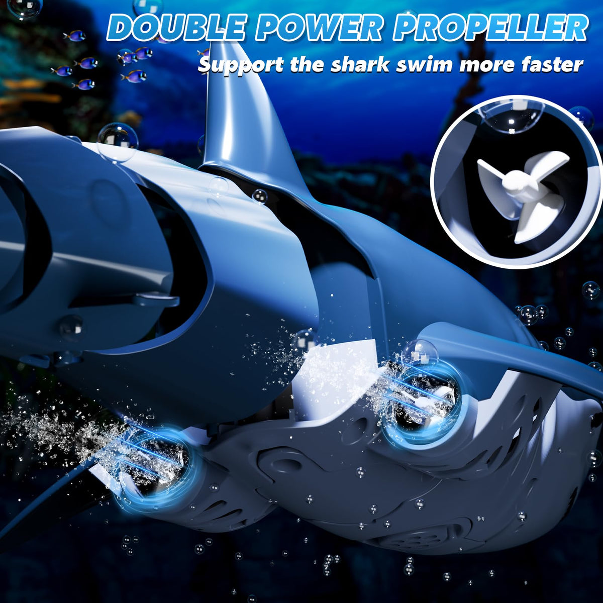 Watudou waterproof RC shark design for poolside fun