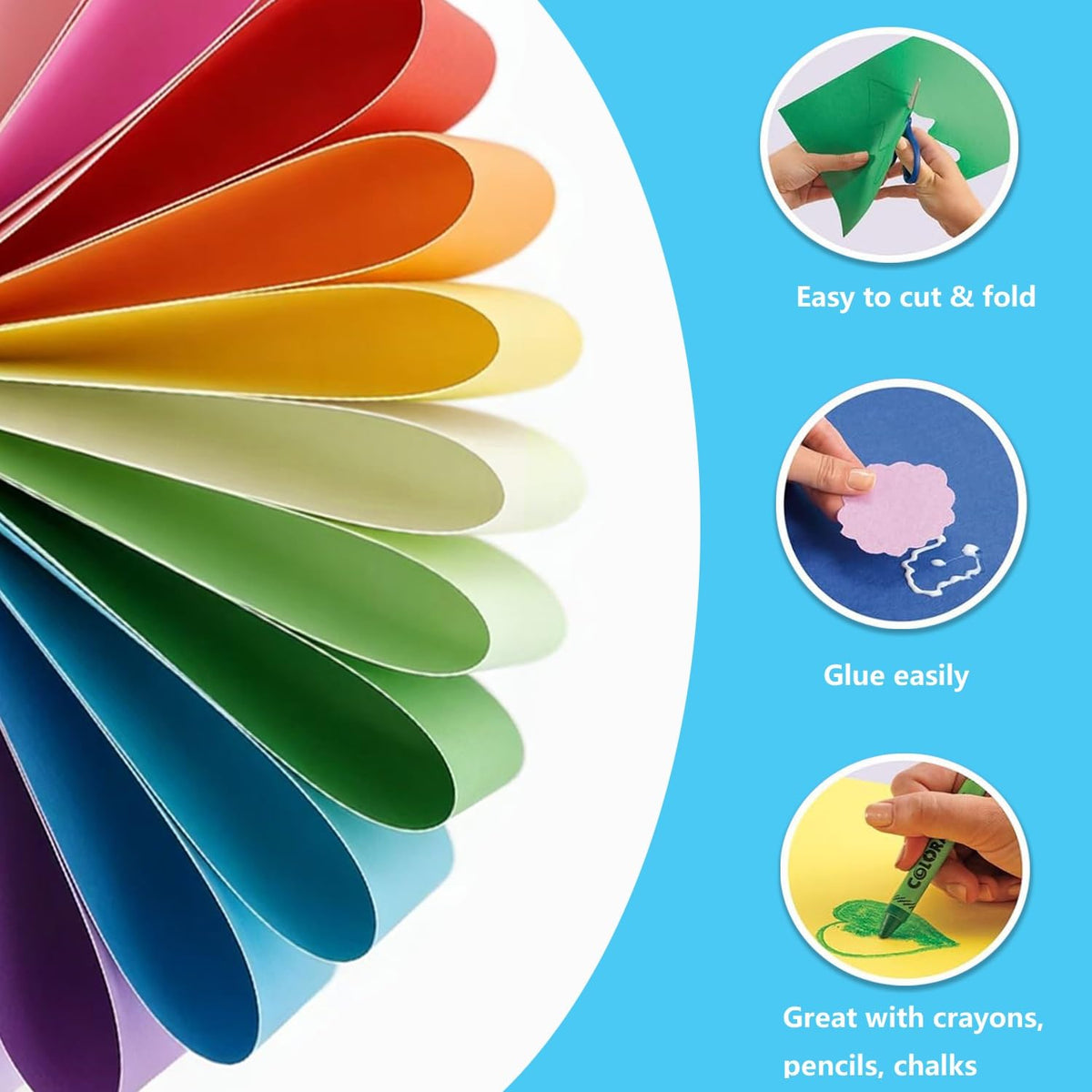 WAUPPY yellow construction paper ideal for handmade cards and high-contrast artworks