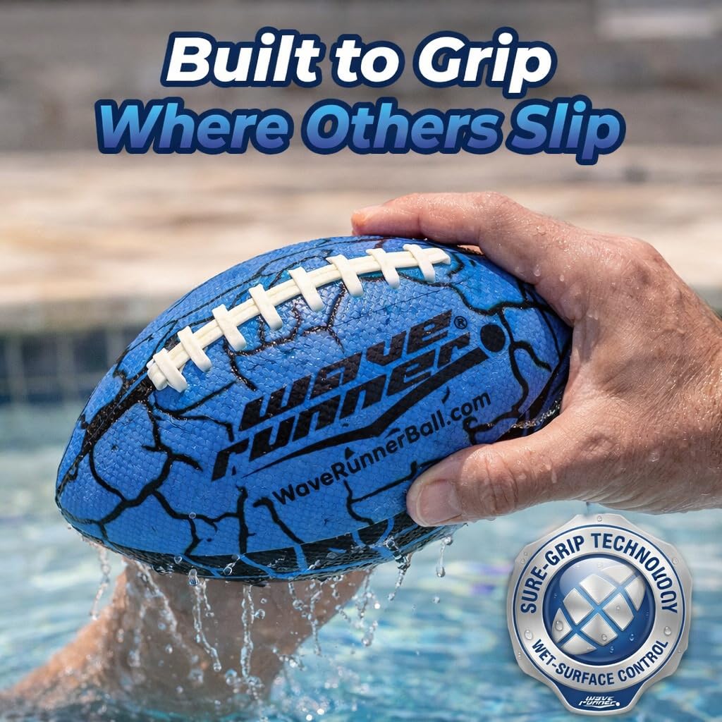 Wave Runner double-laced design provides real football feel in water.