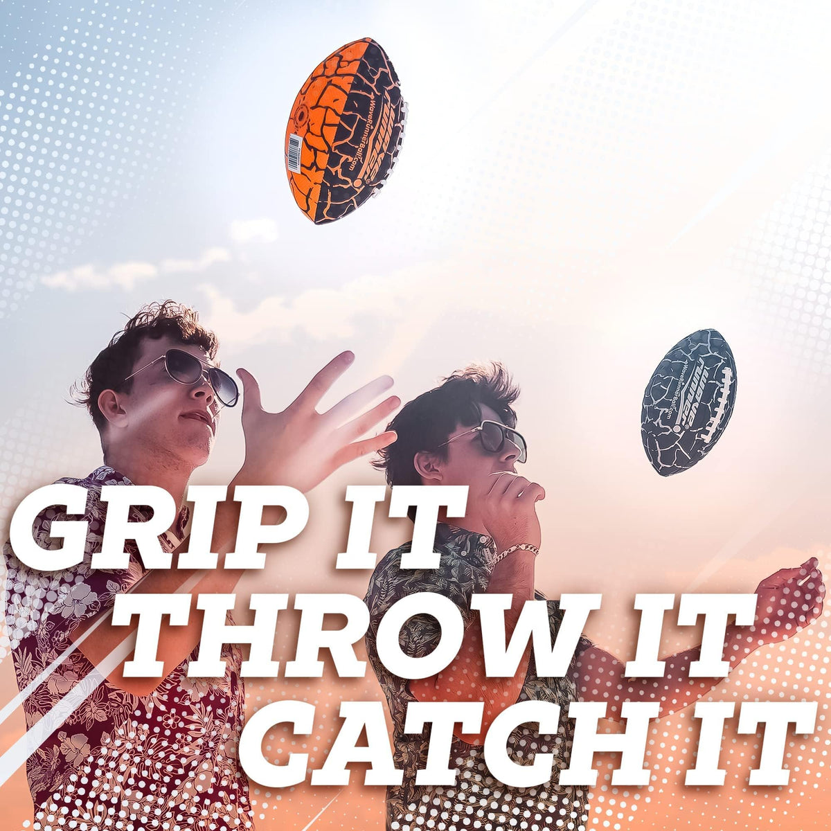 Wave Runner Grip It football supports indoor and outdoor all-weather fun.