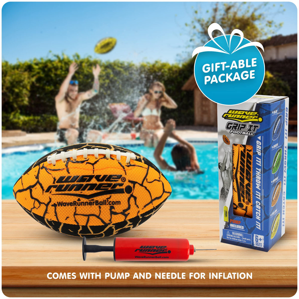 Wave Runner water football compact size aids quick grip for teens