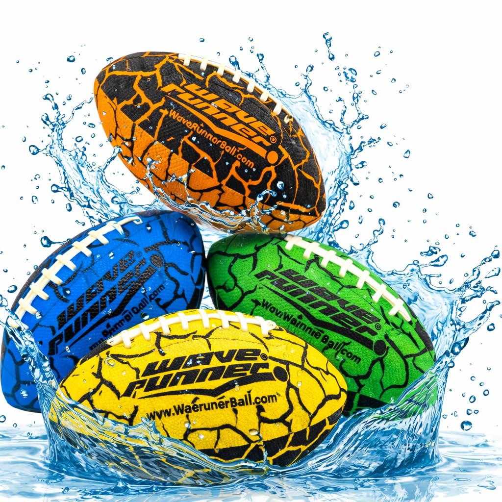 Wave Runner water football on pool surface shows grip for confident throws