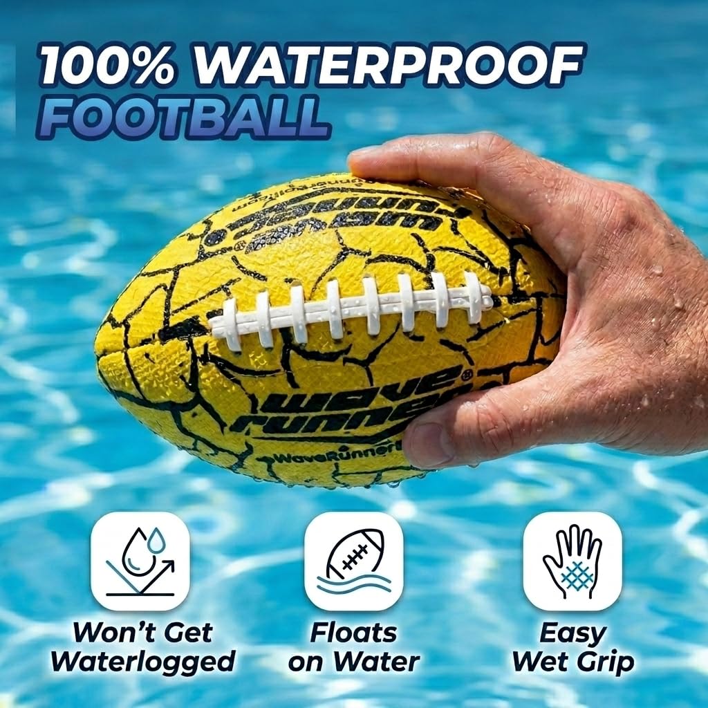 Wave Runner water football on sandy beach demonstrates grip-ready play in wet conditions