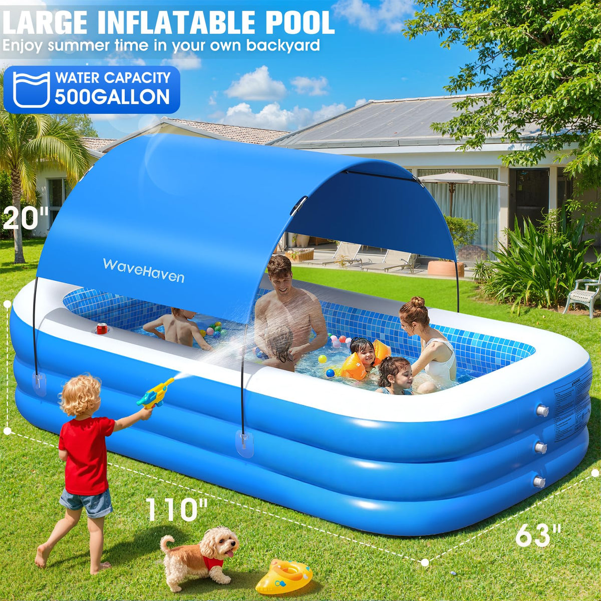 WaveHaven pool spacious for kids and adults to splash safely