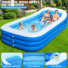 WaveHaven pool with canopy side view shows windproof stability during outdoor use