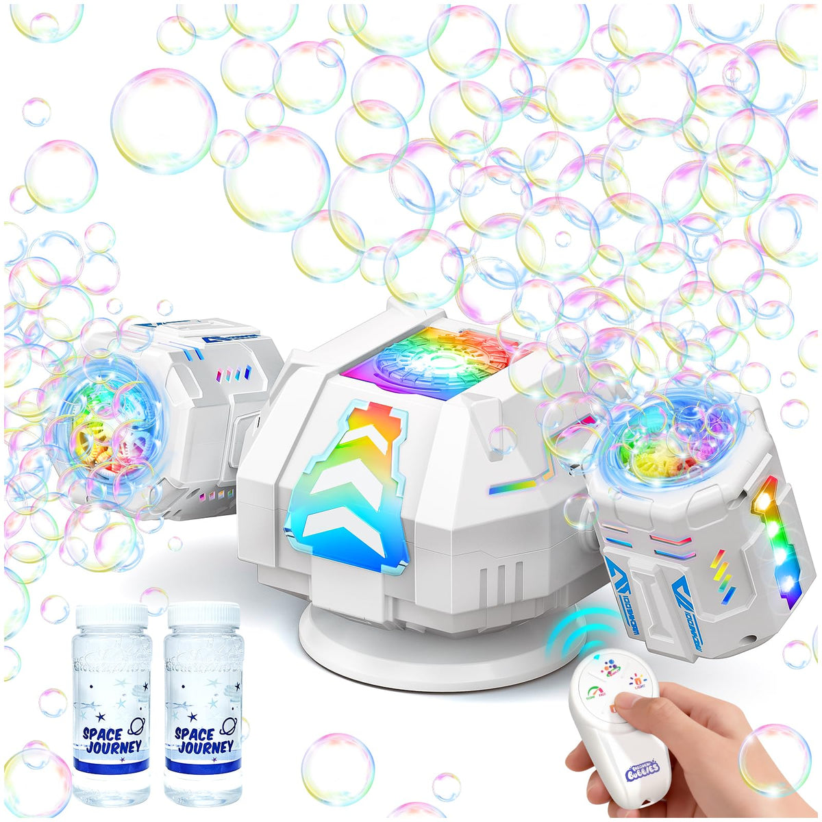 WAVISA 2026 RC Bubble Machine with mecha design creates a futuristic party atmosphere