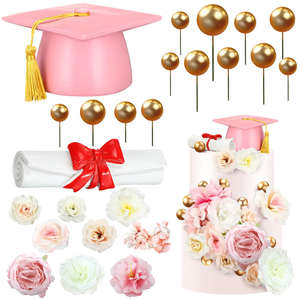 Wavwavw graduation cap and diploma topper adds a festive touch to any cake