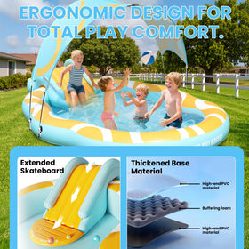 WavYoo Kiddie Pool Canopy provides shade on sunny days.