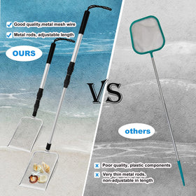 Waybas adjustable handle sand sifter for easy reach from kids to adults