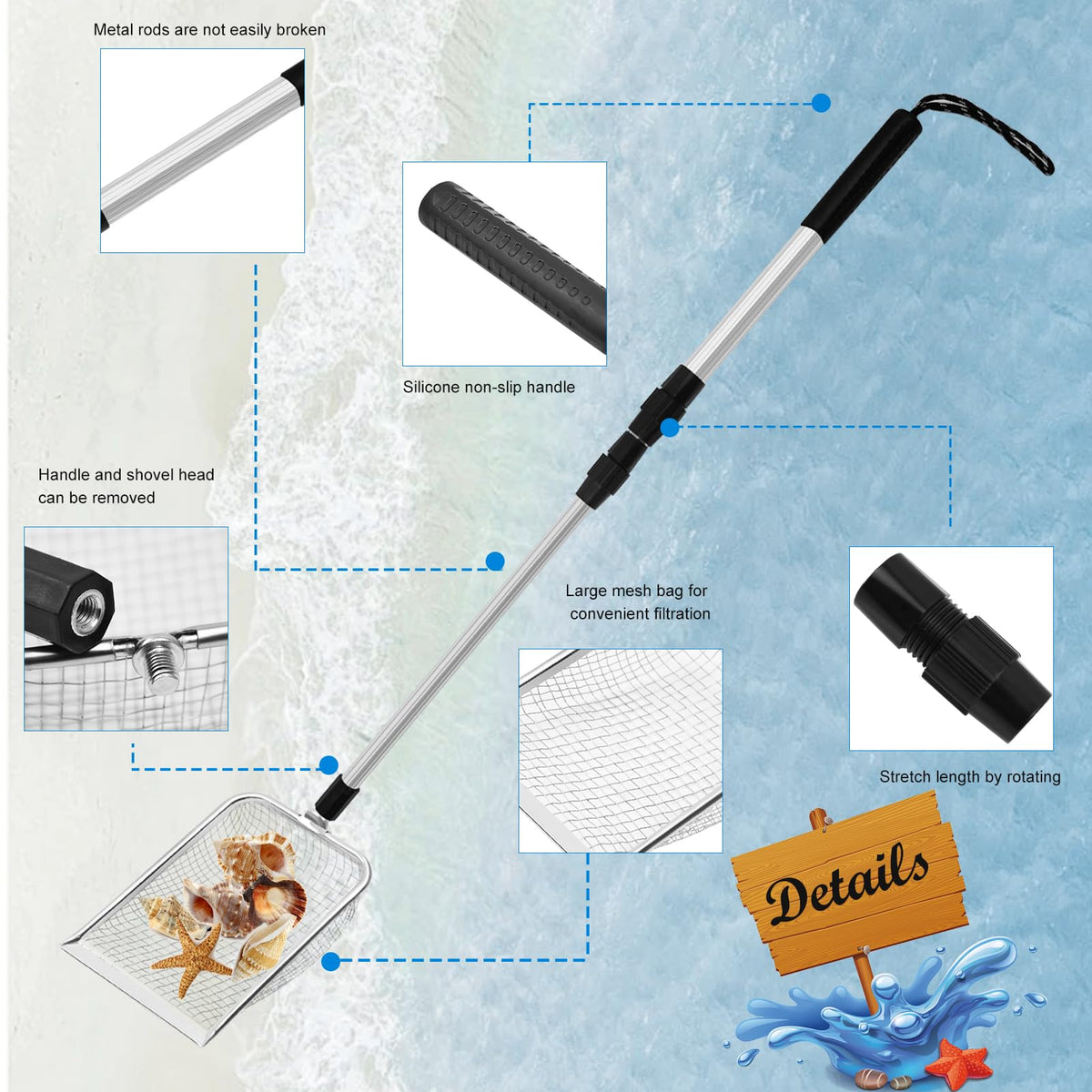 Waybas mesh shell bag ideal for quick shell collection and transport