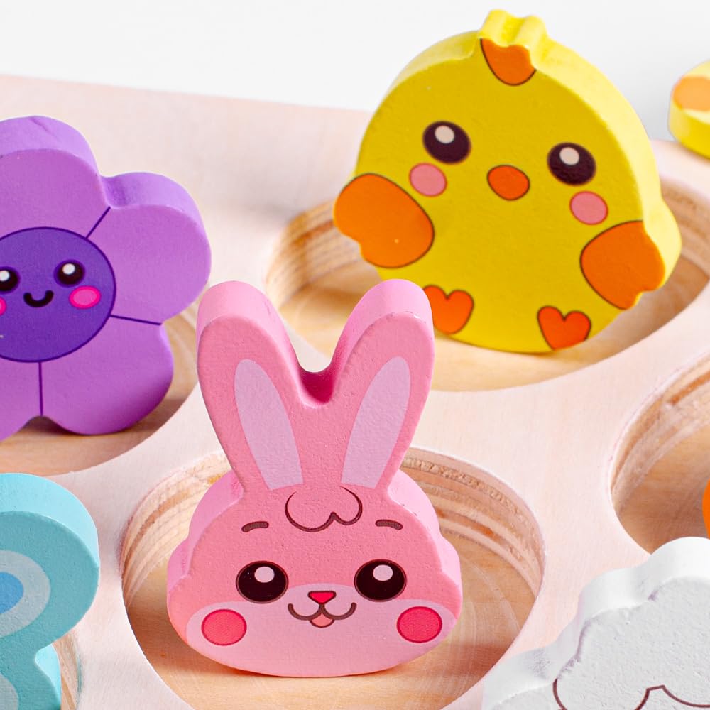 Waybla Easter peg puzzle Butterfly cover encourages color matching.
