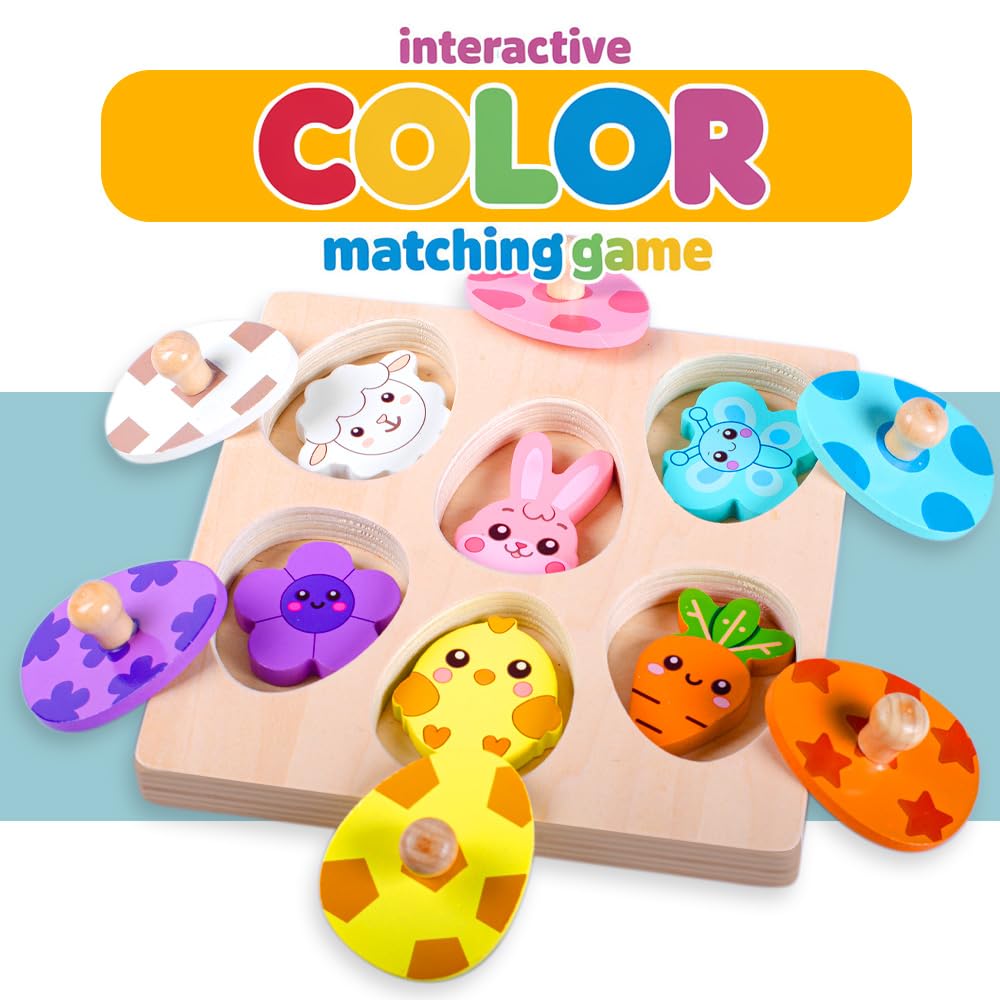 Waybla Easter peg puzzle Chick cover aids color recognition.