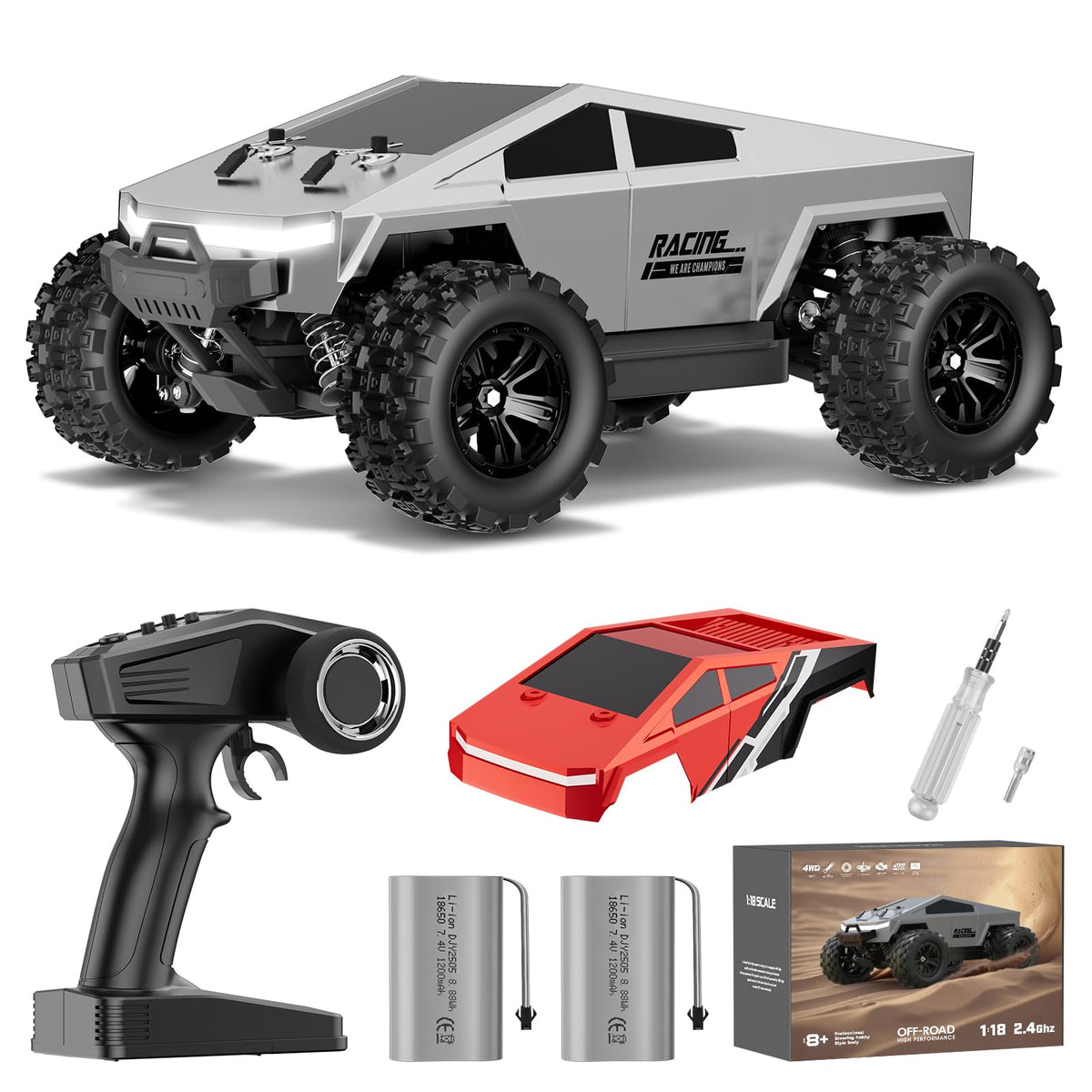 WayEee 1:18 fast RC car front view for high-speed off-road action