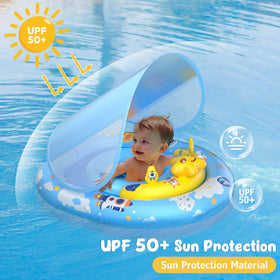WayEee float with adjustable safety belt for a secure fit during water play.