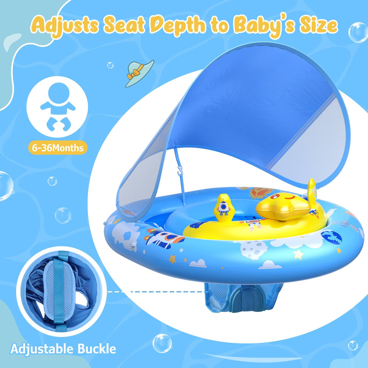 WayEee float with dual air chambers provides added stability in water.