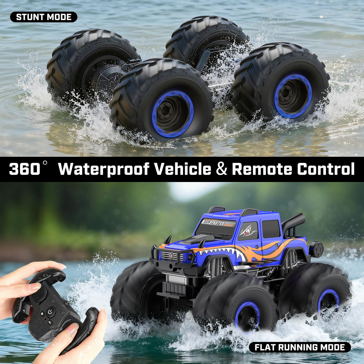 WayEee dual-battery RC truck for extended playtime