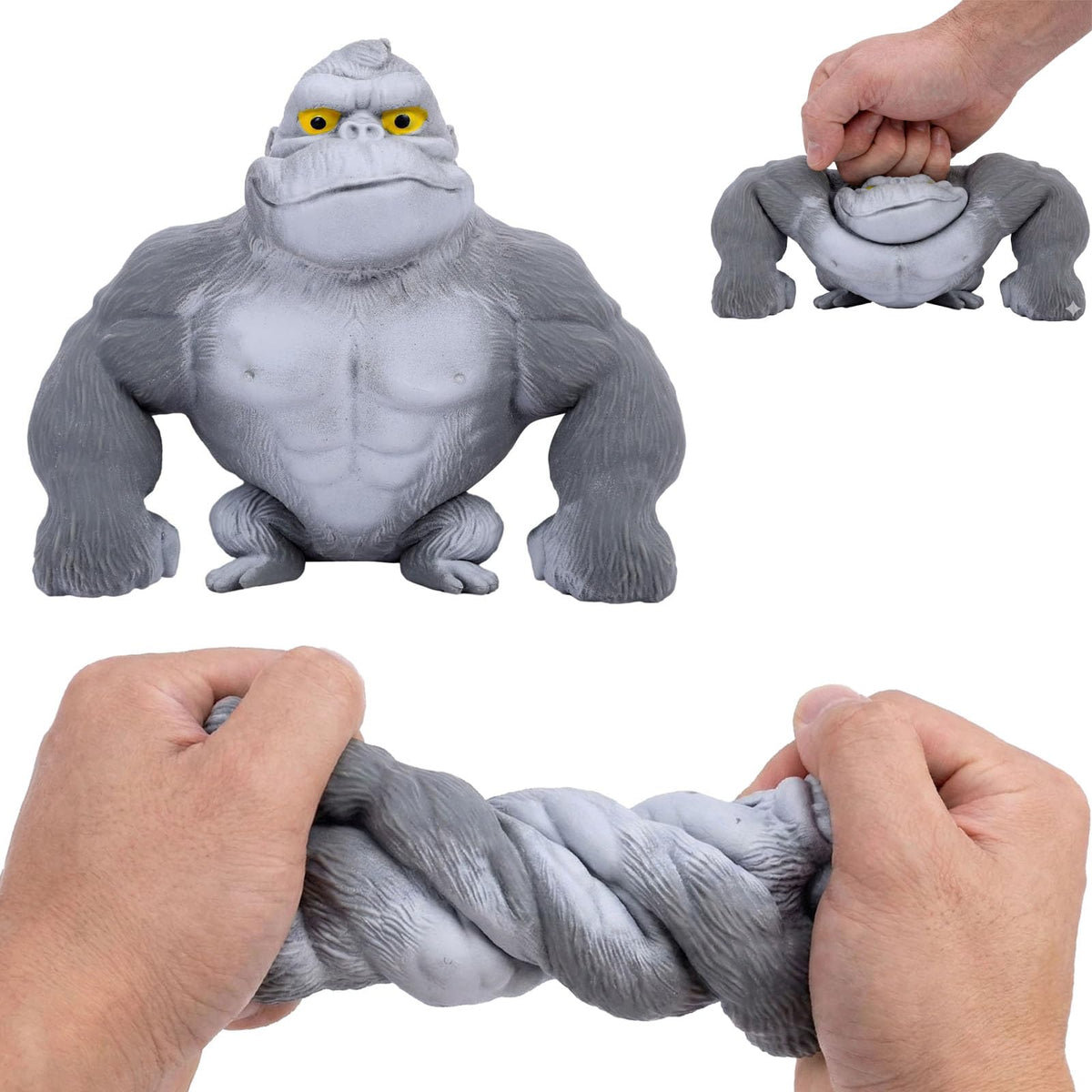 WAYFENGLI gray stretchy gorilla fidget toy for tactile stress relief at the desk
