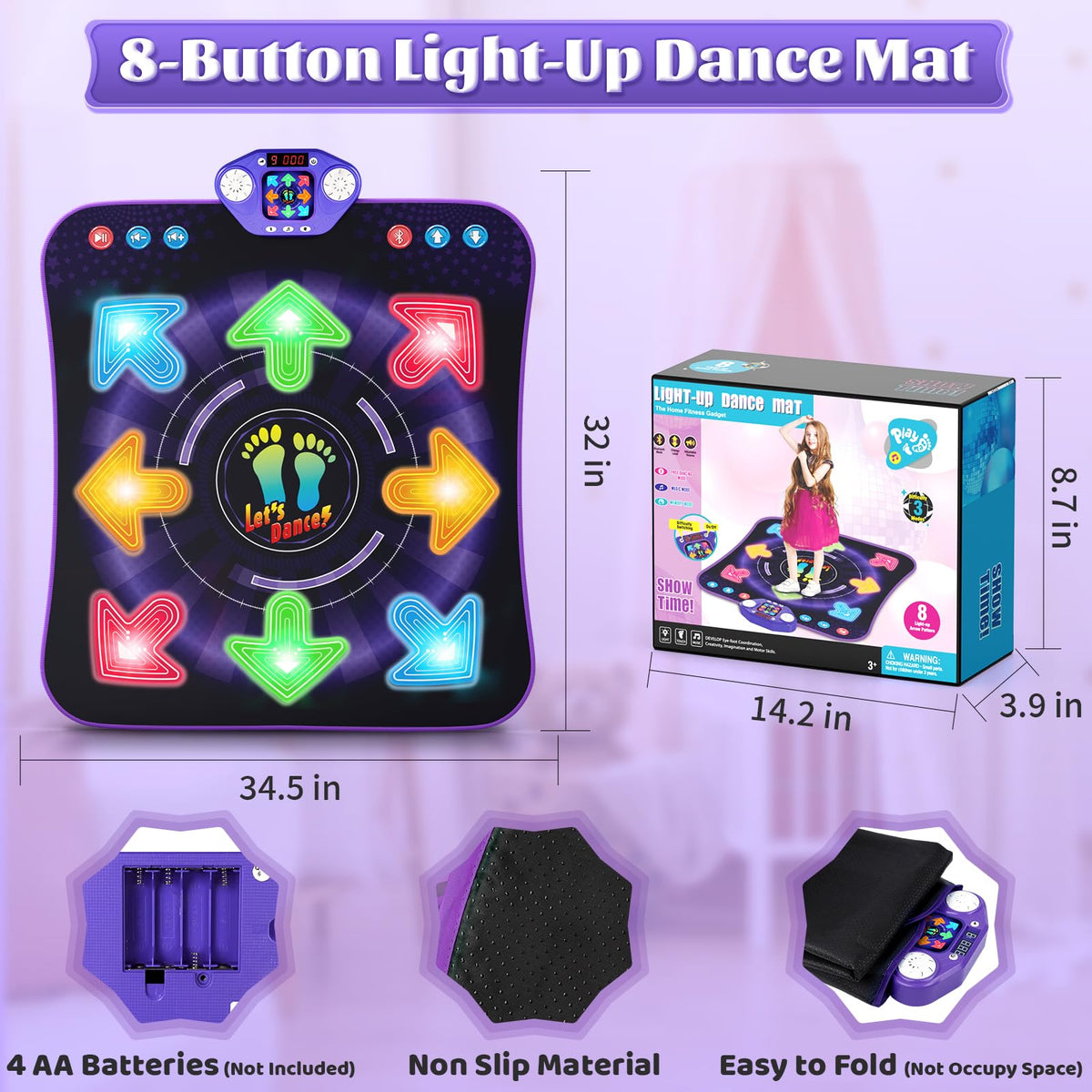 WAYKEE dance mat with Bluetooth streams personalized playlists for kids