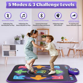WAYKEE dance mat folds flat for easy storage after playtime