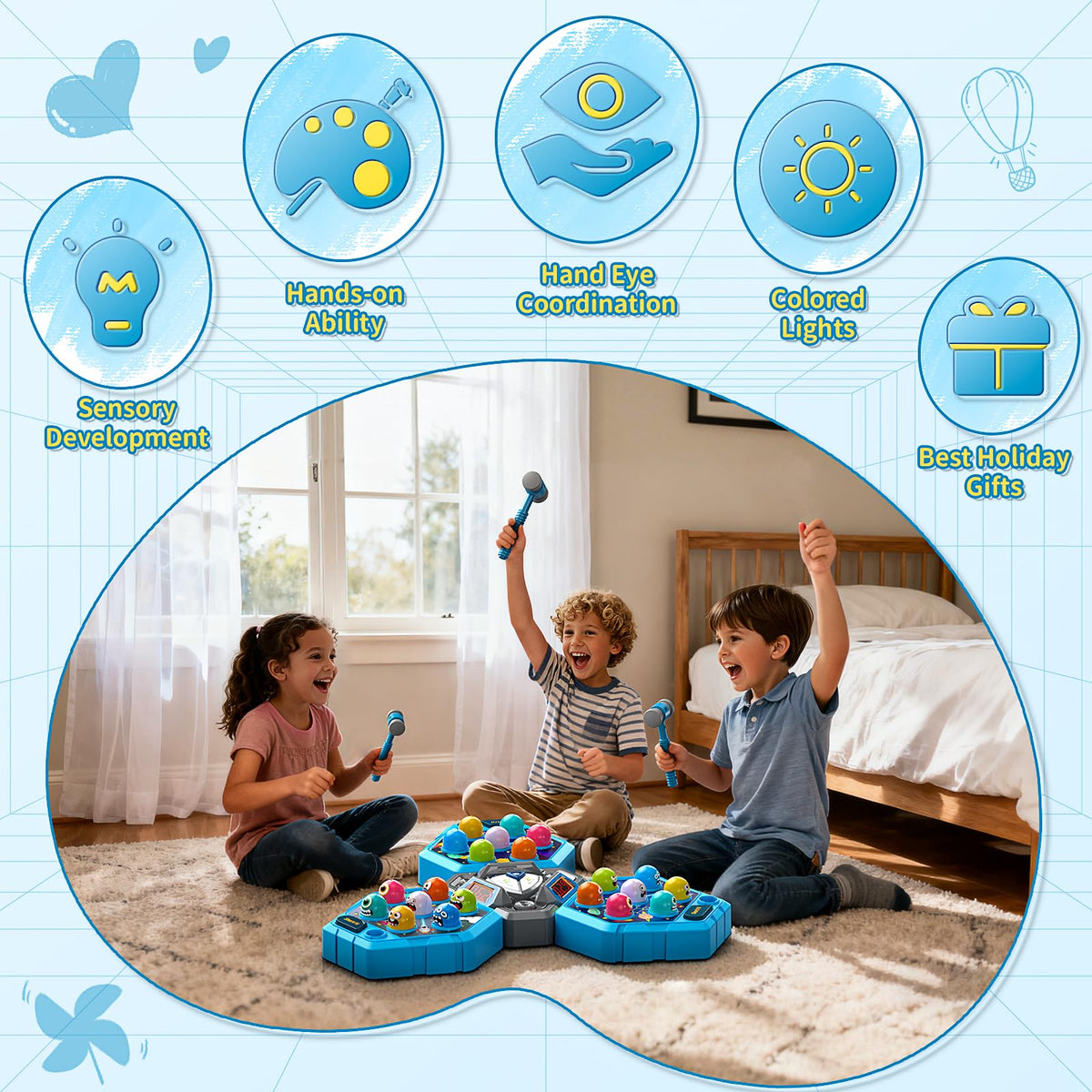 Spacious WAYKEE play area supports group play and easy target hitting.