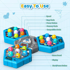Safe design on WAYKEE Whack a Mole with smooth edges and non-toxic materials.
