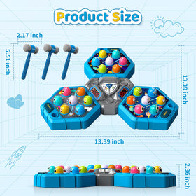 Three score displays track independent scores for multiplayer fun with WAYKEE.