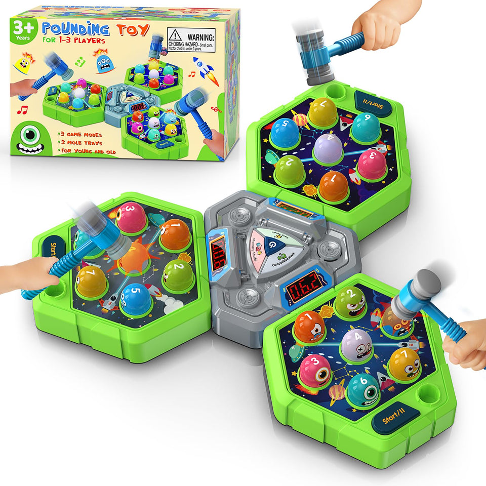 WAYKEE Whack Game Mole with hammers for energetic play and quick reflexes