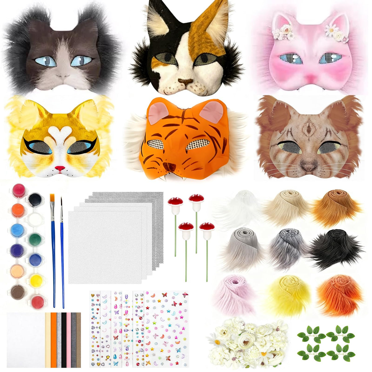 WAYNHUI Diy Therian Mask Kit cat mask base for personalized cosplay and events