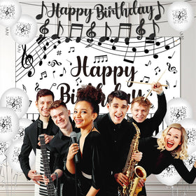 Wayyogh latex balloons with musical notes elevate the party atmosphere.