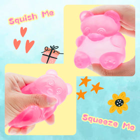 Wazibo stress bear squishy ball in blue, satisfying hand texture for stress relief.