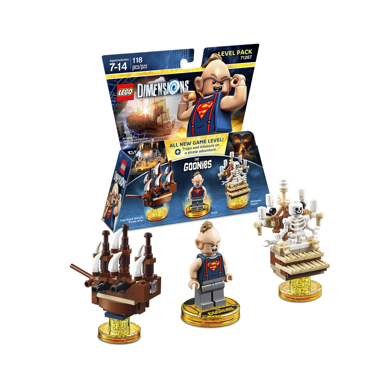 WB LEGO Dimensions Goonies Skeleton Organ highlighting music-based puzzle navigation.