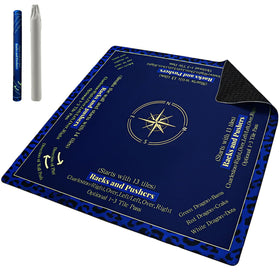 WBUTXQD Mahjong Mat blue leopard border adds stylish flair to home games.