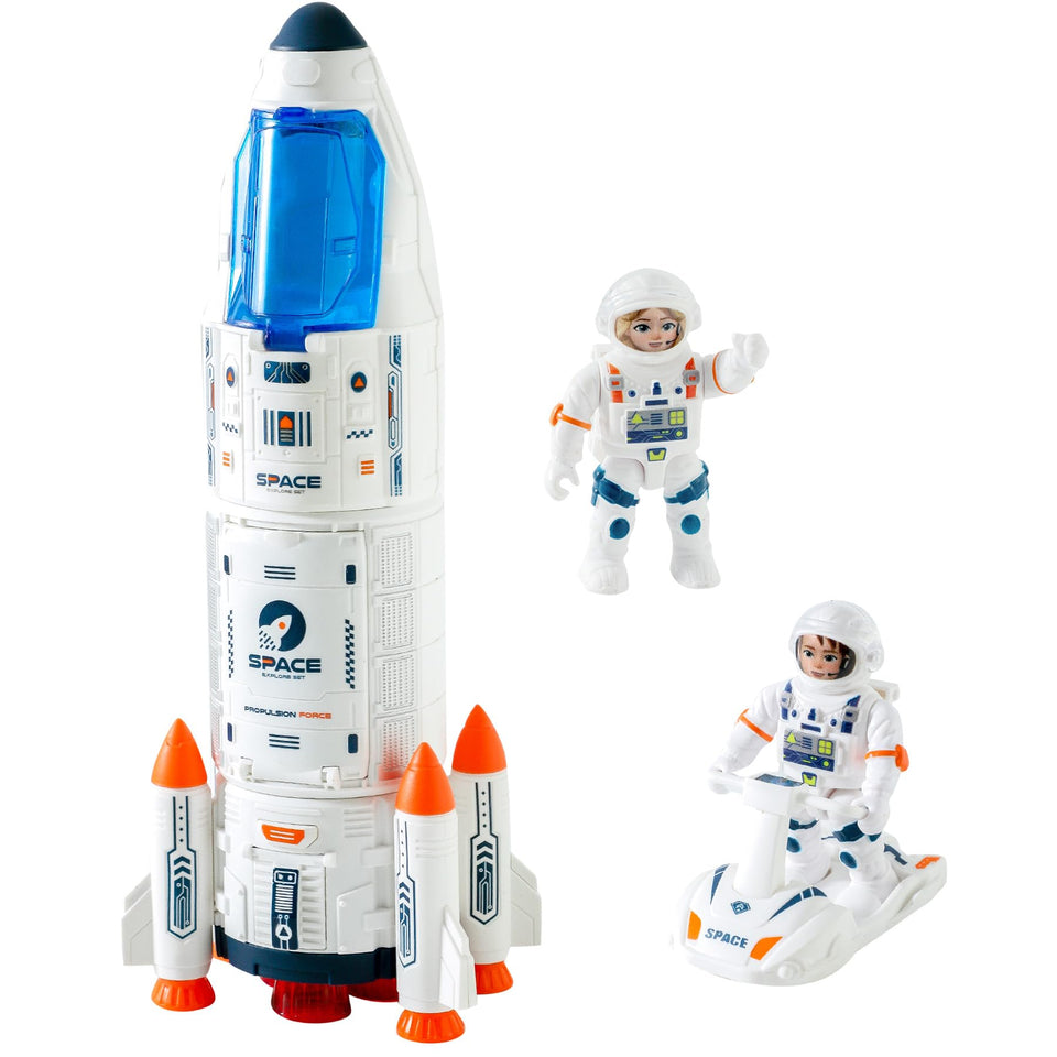 Wbzle rocket ship assembly and launch inspires imaginative play and early science curiosity