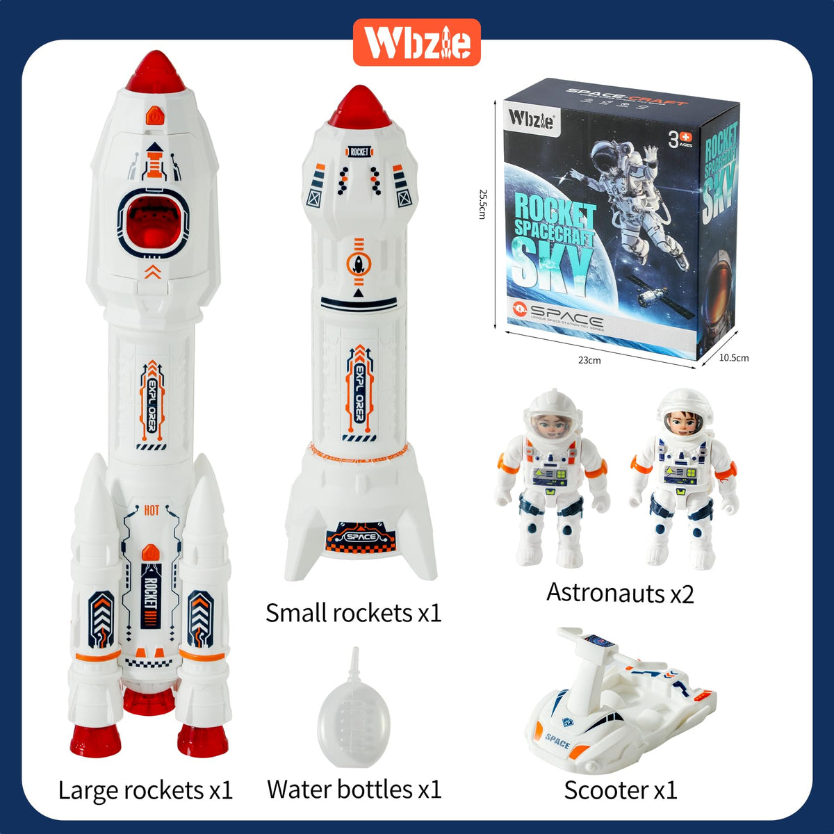 Wbzle detailed rocket model invites hands-on exploration of basic physics.