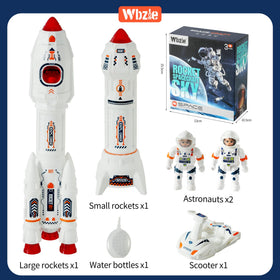 Wbzle detailed rocket model invites hands-on exploration of basic physics.