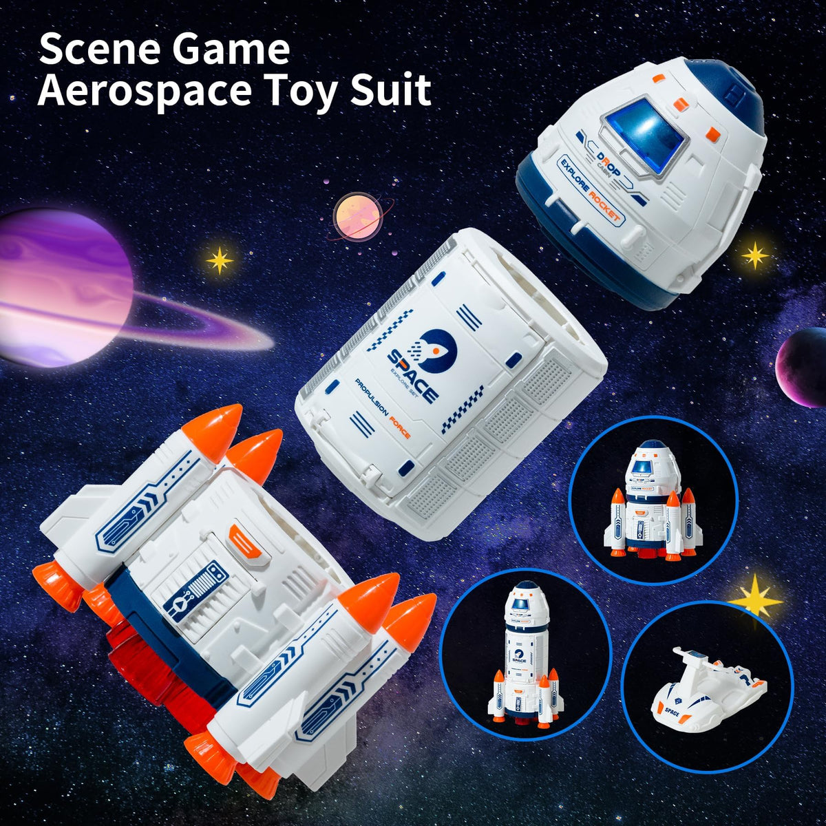 Wbzle Space Rocket Toy astronauts encourage role-play and cooperative exploration.
