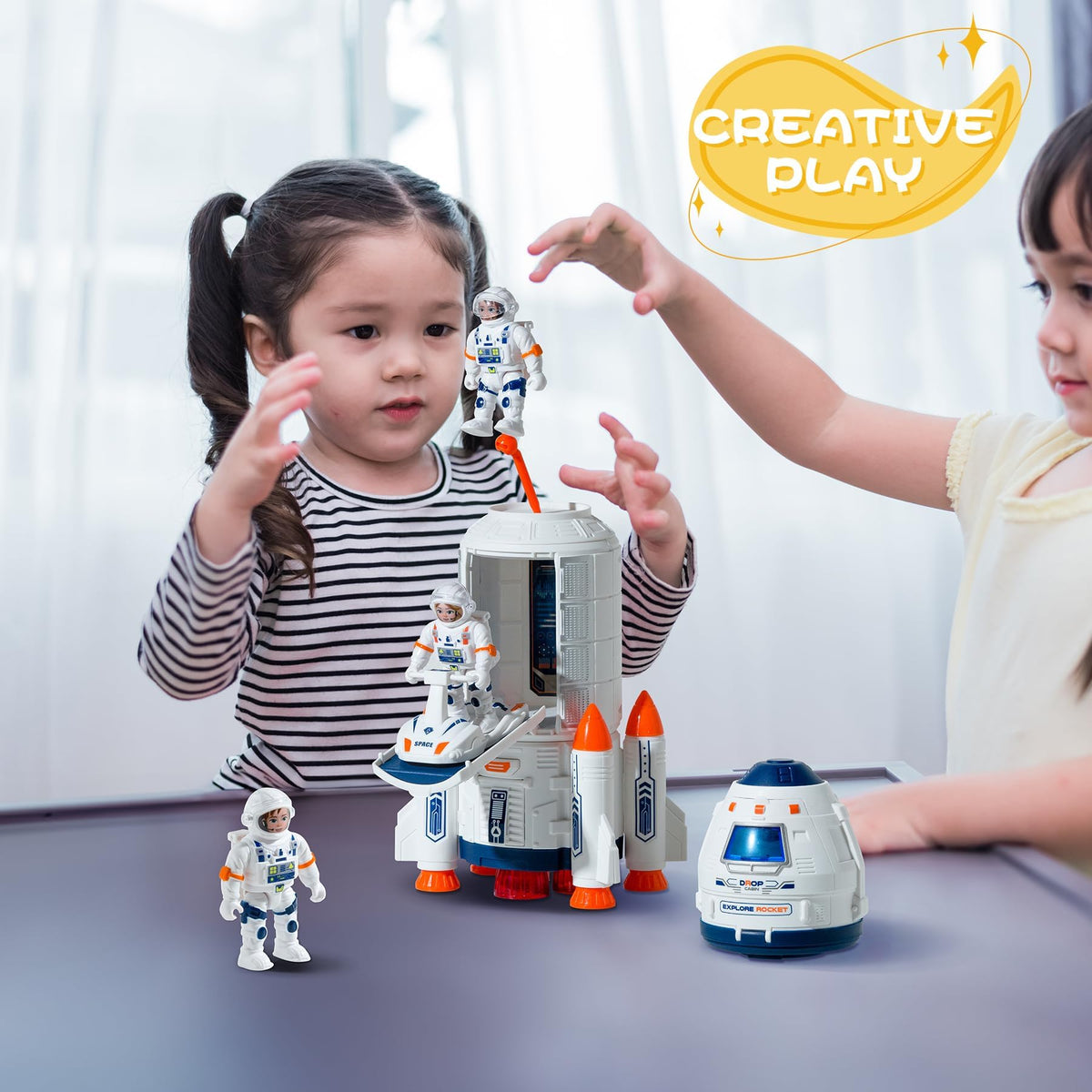 Wbzle Space Rocket Toy durable ABS construction stands up to frequent play.