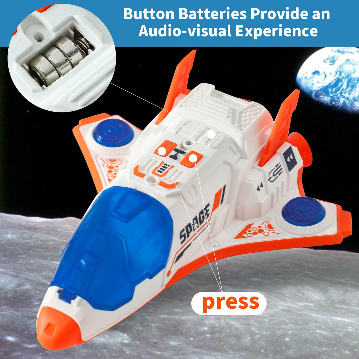 Wbzle Space Shuttle Toy durable plastic with smooth edges for safe play.