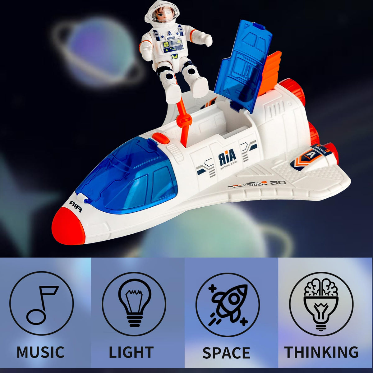 Wbzle astronaut figure included for role-play exploration.