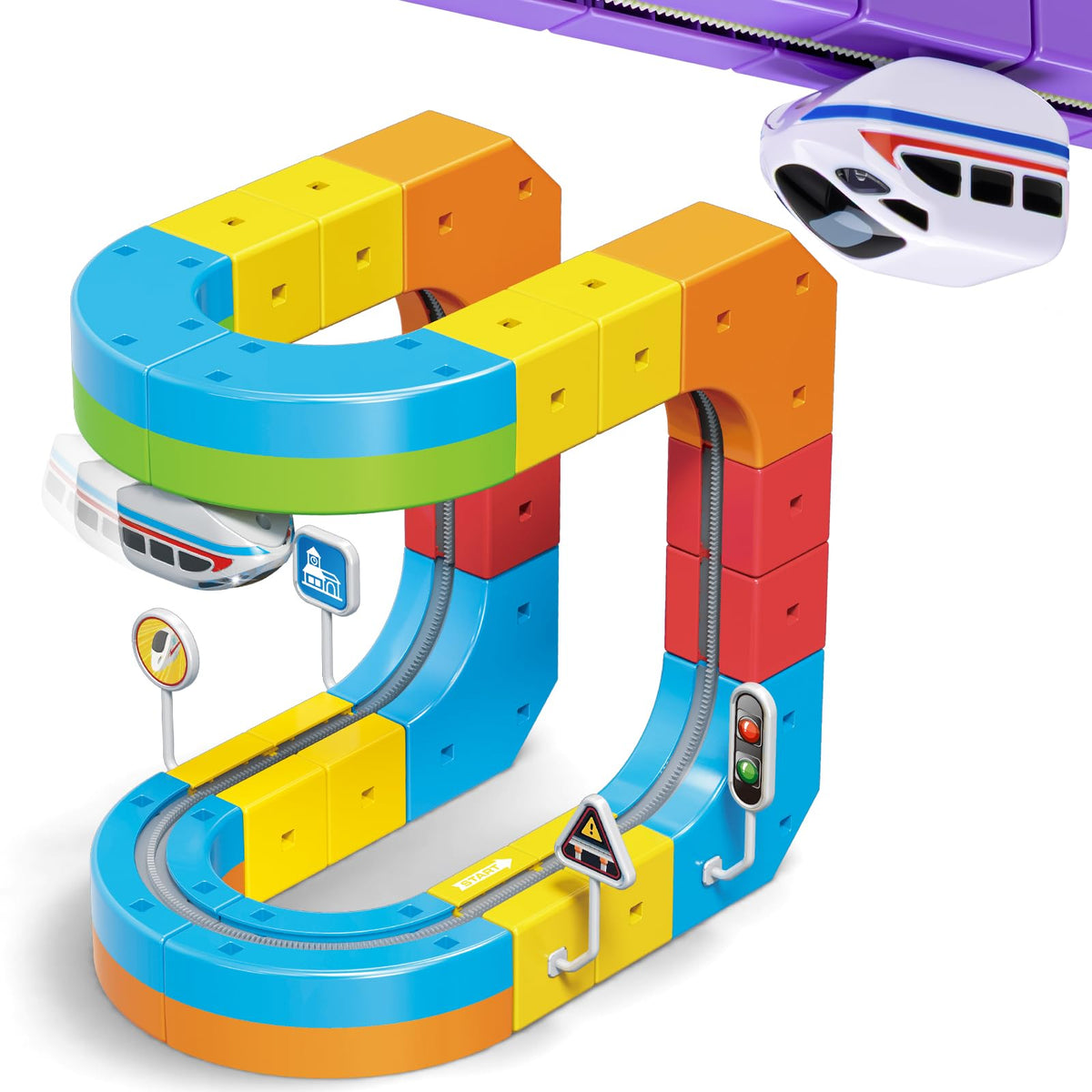 Wdebay Klick Rail train set box showing colorful packaging and ready-to-play promise