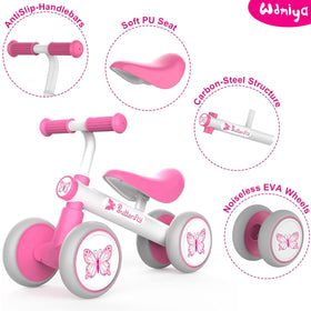 Wdmiya Baby Balance Bike side angle demonstrates intuitive steering and balance practice.