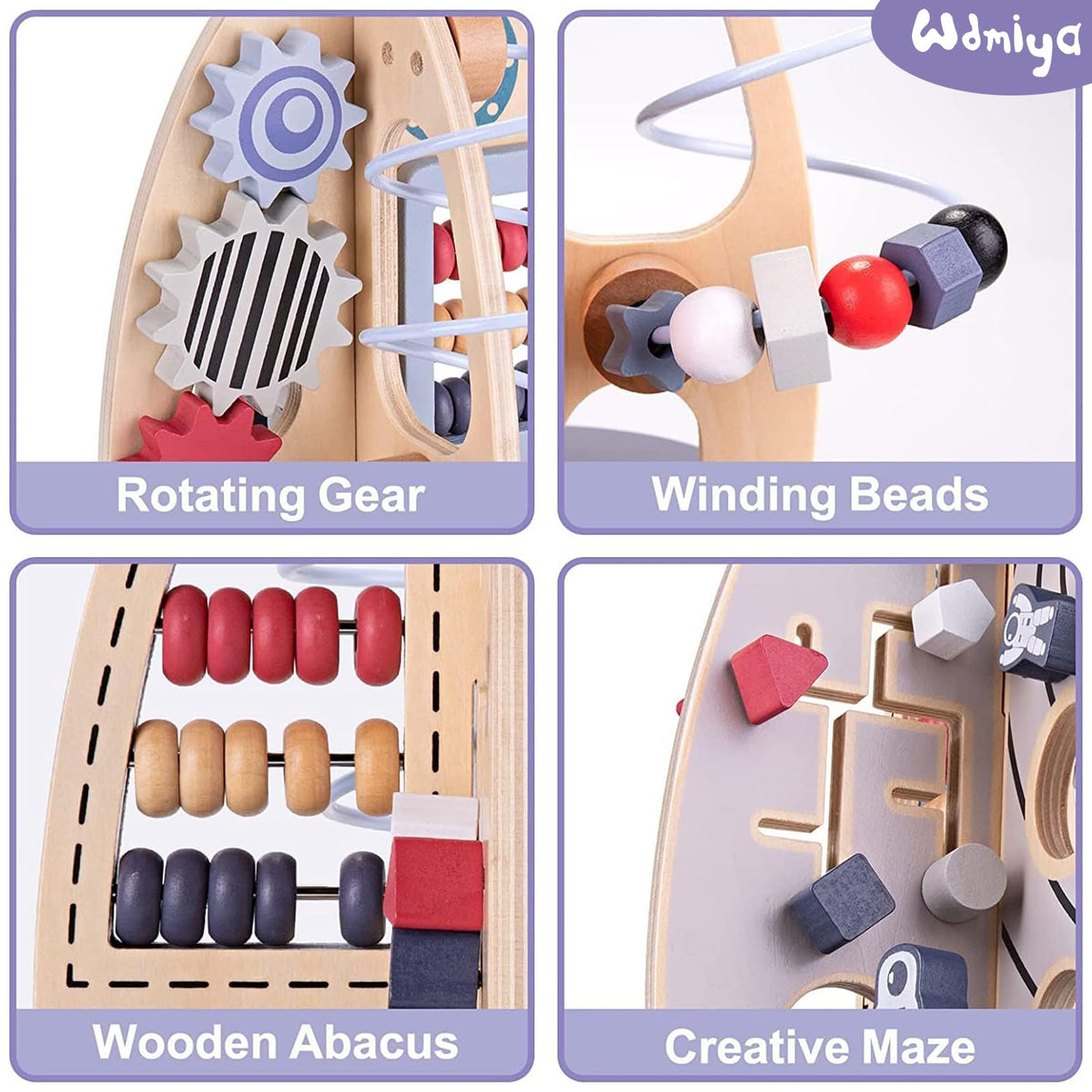 Wdmiya rocket activity cube bead maze for fine motor play