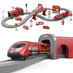 Wdmiya 66-piece train set with magnetic connections for easy assembly and creative play