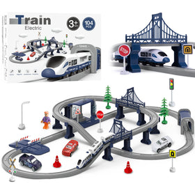 Wdmiya city blue train set with bridge promotes imaginative play and storytelling