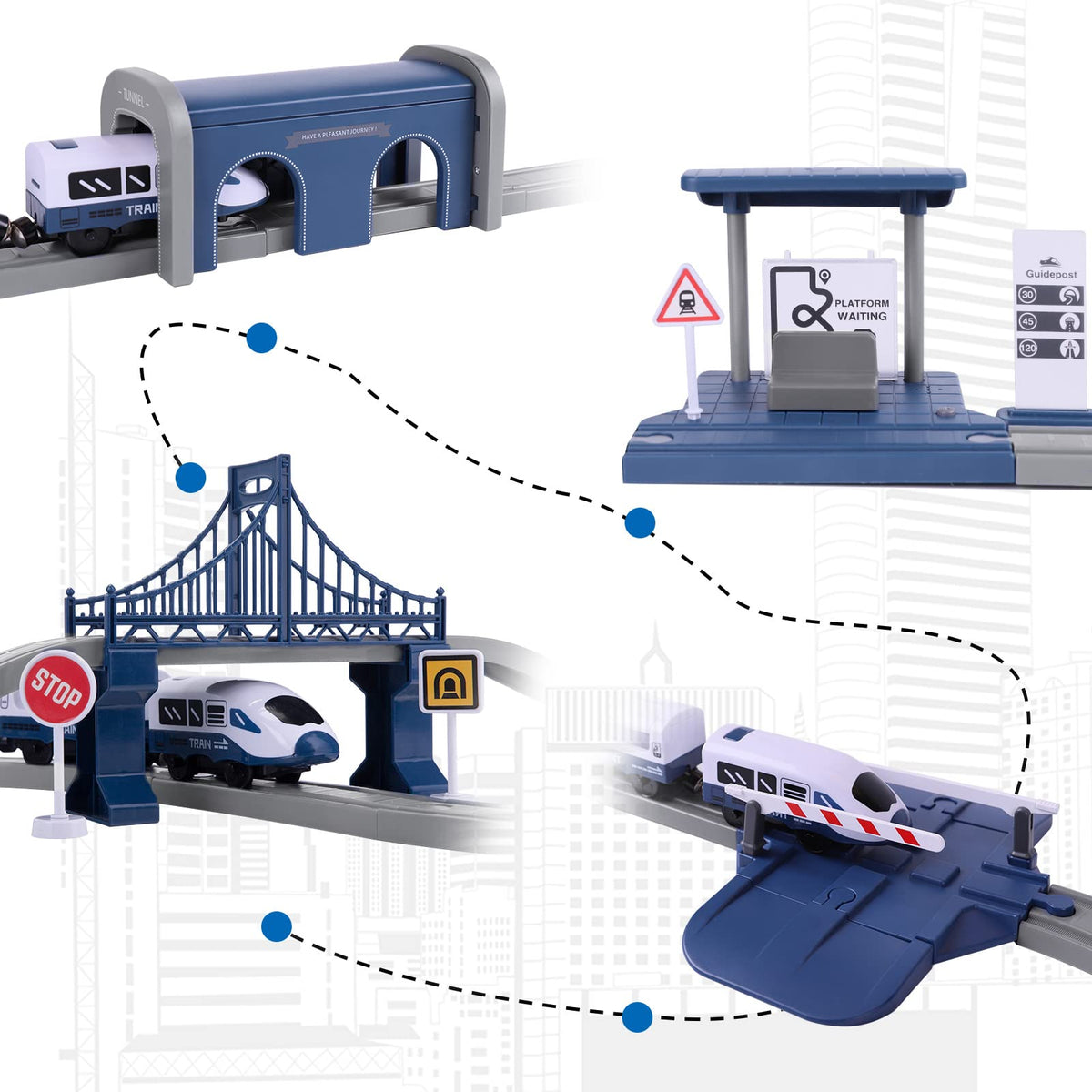 Wdmiya track pieces form a smooth expandable layout for pretend routes
