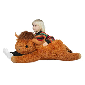 WDXDSOB Highland Cow plush front view, ultra-soft cuddle buddy for kids